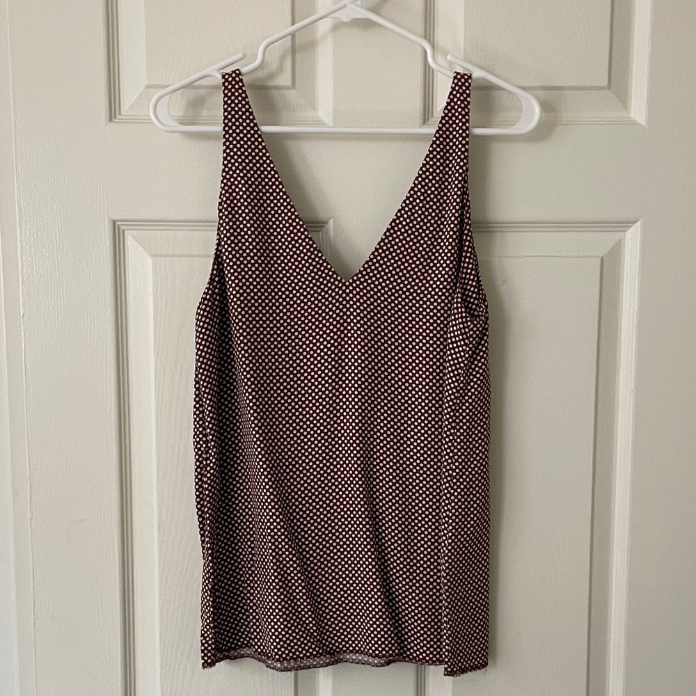 $5! 2 for $10🌹H&M Brown and White Polka Dot Camisole Tank Top Sz 6